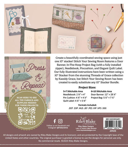 Riley Blake Machine Embroidery Stitch Your Sewing Room SKU: ME100SSR26R1