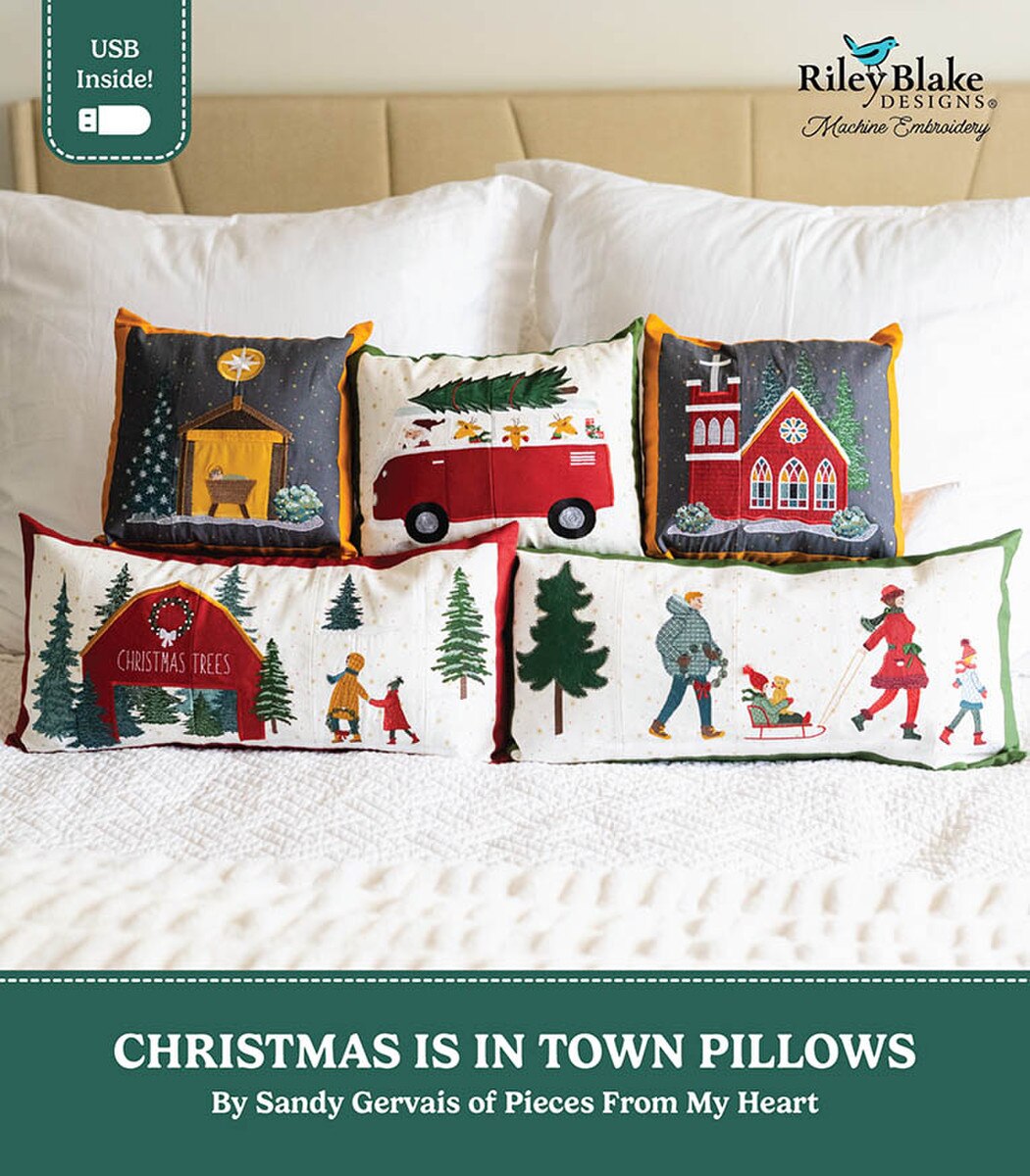 PREORDER Riley Blake Machine Embroidery Christmas Is in Town SKU: ME157CHT26R1 DUE OUT OCTOBER 2026