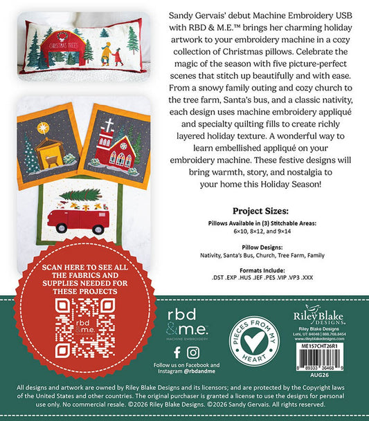 PREORDER Riley Blake Machine Embroidery Christmas Is in Town SKU: ME157CHT26R1 DUE OUT OCTOBER 2026