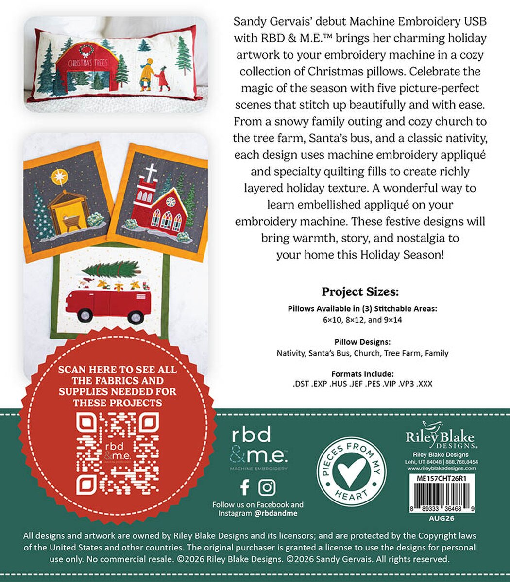 PREORDER Riley Blake Machine Embroidery Christmas Is in Town SKU: ME157CHT26R1 DUE OUT OCTOBER 2026
