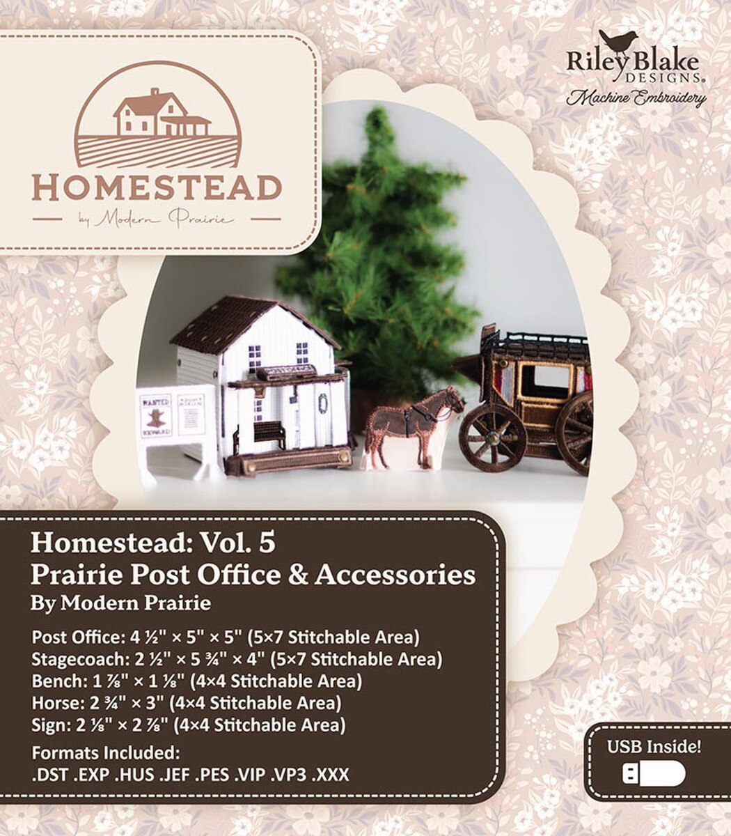 Riley Blake Machine Embroidery Homestead Prairie Post Office ME207PH0526