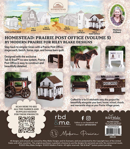 Riley Blake Machine Embroidery Homestead Prairie Post Office ME207PH0526