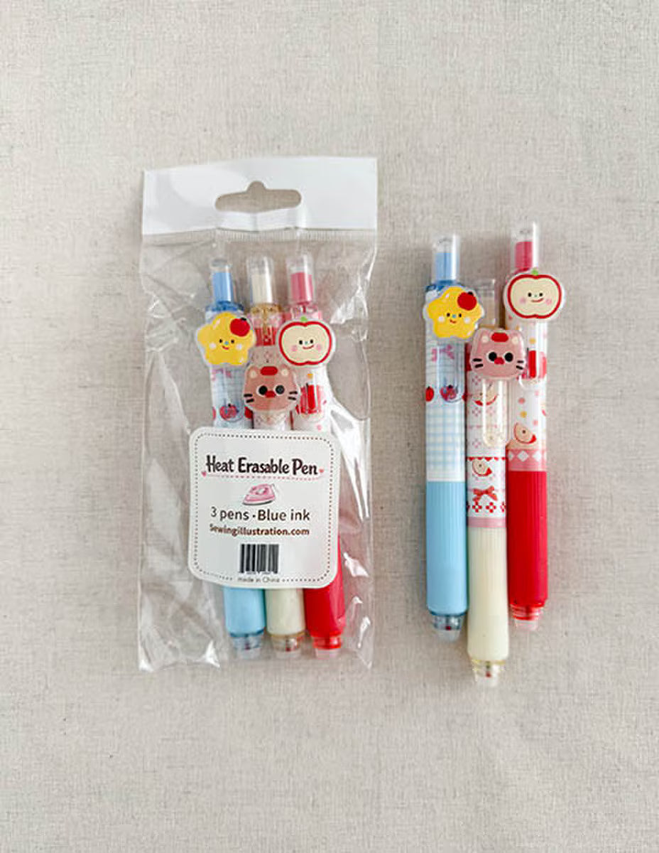 Minki Kim Heat Erasable Pen SKU: N178-SIPEN01 3 Pack with Blue INk