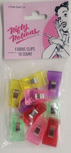 Nifty Notions 10 cnt Fabric Clips NNFC10 Stocking Stuffer