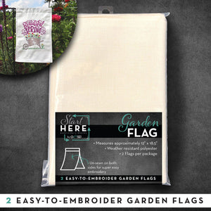 OESD Garden Flag Embroider Black or Beige Garden Flags