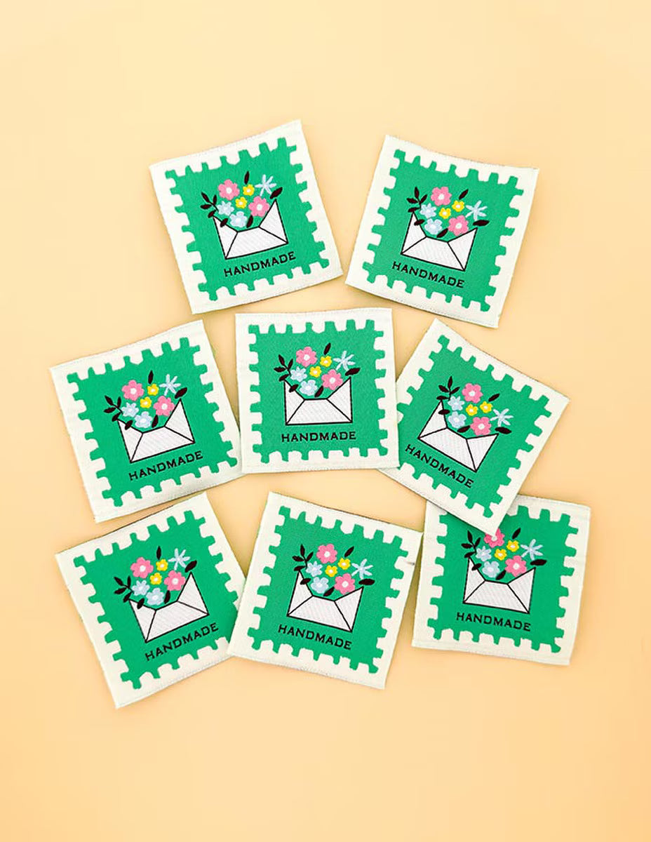 Minki Kim Premium Woven Labels Handmade Design Envelope Flowers 8 pack : P178-SIWL24