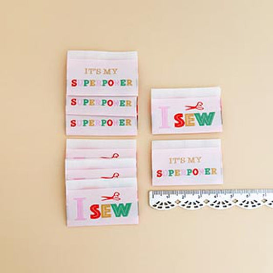 Minki Kim Sew Happy Woven Labels Sew Superpower P178-SIWL35 (8 pack)