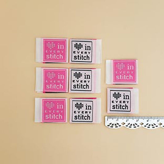 Minki Kim Pink Stitch Woven Labels SKU: P178-SIWL48 (8 pack)