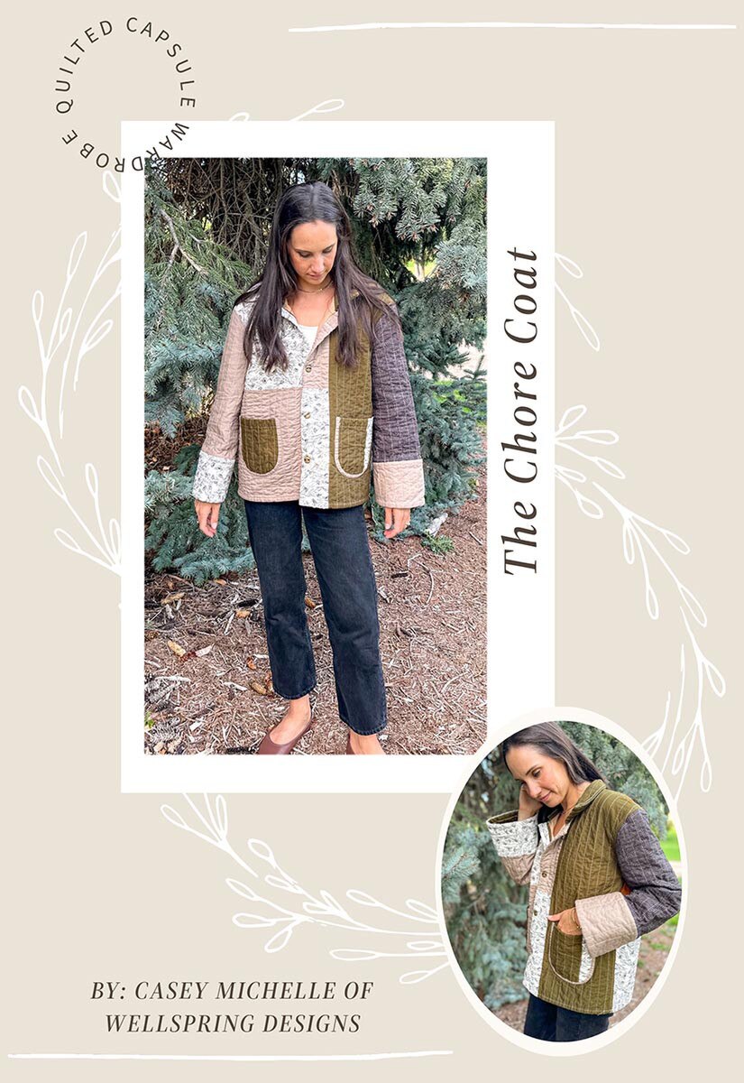 PREORDER Riley Blake Casey Cometti Quilted Chore Coat Pattern SKU: P191-QUILTEDCHORECOAT
