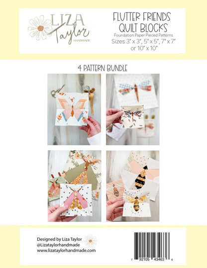PREORDER Riley Blake Liza Taylor Handmade Flutter Friends Quilt Blocks Pattern SKU: P260-FLUTTERFRIENDS DUE OUT END OF FEBRUARY