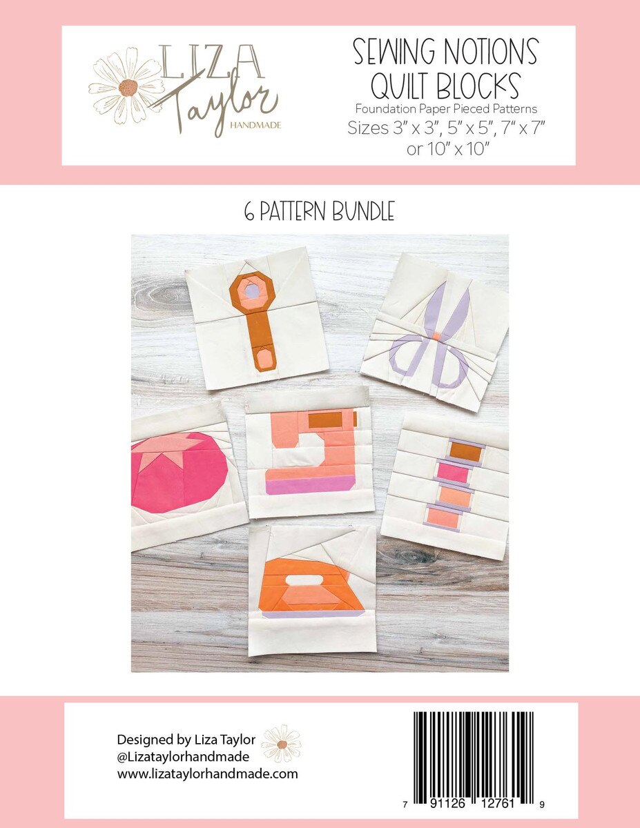 Riley Blake Liza Taylor Handmade Sewing Notions Quilt Blocks Pattern SKU: P260-SEWINGNOTIONS