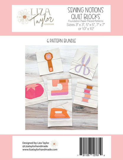 Riley Blake Liza Taylor Handmade Sewing Notions Quilt Blocks Pattern SKU: P260-SEWINGNOTIONS