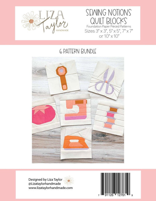 Riley Blake Liza Taylor Handmade Sewing Notions Quilt Blocks Pattern SKU: P260-SEWINGNOTIONS