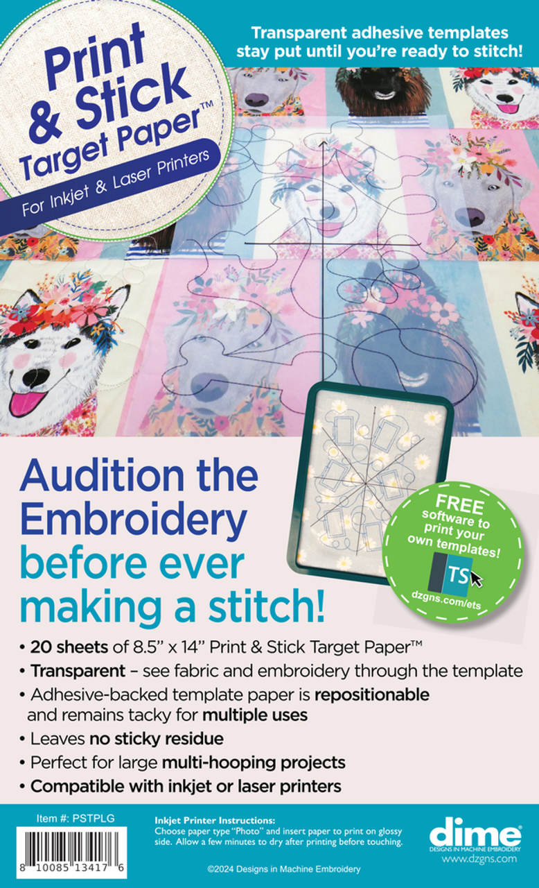 Dime Print & Stick Target Paper for Inkjet and Laser Printers PSTPLG