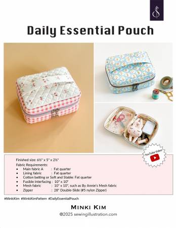 Minki Kim Daily Essential Pouch Pattern  SI-BP10