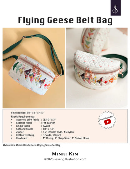 Minki Kim Flying Geese Belt Bag Pattern # SI-BP14