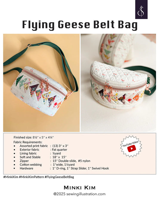 Minki Kim Flying Geese Belt Bag Pattern # SI-BP14