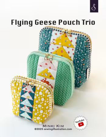 Minki Kim Flying Geese Pouch Trio Pattern # SI-BP19