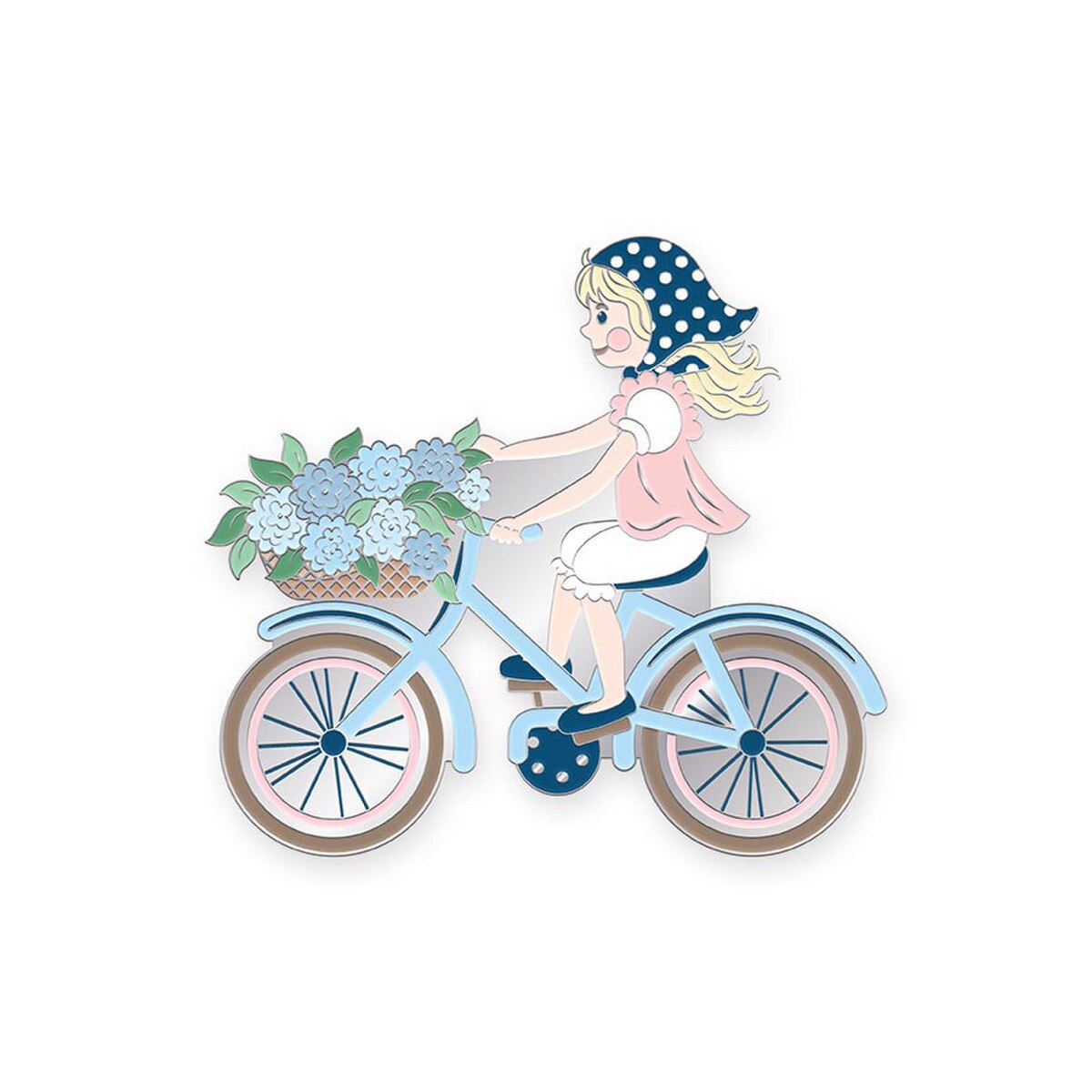 PREORDER Riley Blake Tasha Noel Girl on Bike Needle Minder SKU: ST-54047 DUE OUT MARCH 2027