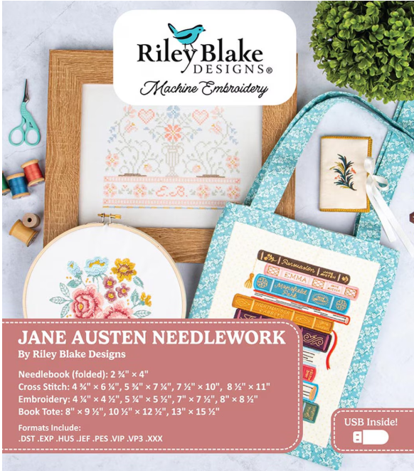 Riley Blake Machine Embroidery Jane Austen Needlework Projects ME100JAN24R5