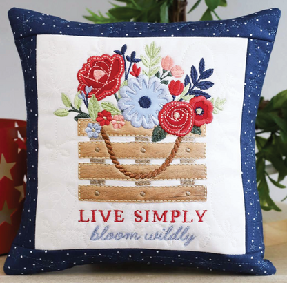 Kimberbell Country Blooms Pillow Fabric Kit, AND Design, AND Optional Thread Kit - USE THE DROP DOWN TO MAKE YOUR SELECTION