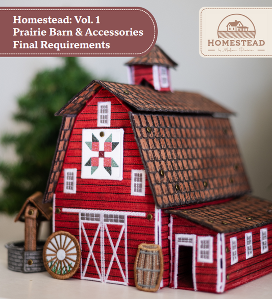 Homestead Volumes 1-6 - VARIOUS FABRIC KITS - Prairie Barn, Prairie House, Prairie School, Prairie Church, Prairie Post Office, Prairie Mercantile - USE THE DROP DOWN TO MAKE YOUR SELECTION