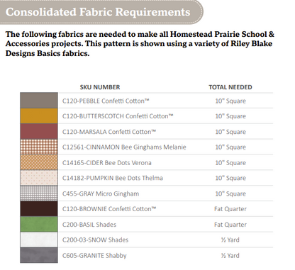 Homestead Volumes 1-6 - VARIOUS FABRIC KITS - Prairie Barn, Prairie House, Prairie School, Prairie Church, Prairie Post Office, Prairie Mercantile - USE THE DROP DOWN TO MAKE YOUR SELECTION