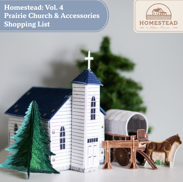 Homestead Volumes 1-6 - VARIOUS FABRIC KITS - Prairie Barn, Prairie House, Prairie School, Prairie Church, Prairie Post Office, Prairie Mercantile - USE THE DROP DOWN TO MAKE YOUR SELECTION