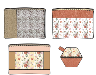 PREORDER Kimberbell Peek-A-Bloom Zipper Pouches KD5162 DUE OUT 9/26/26