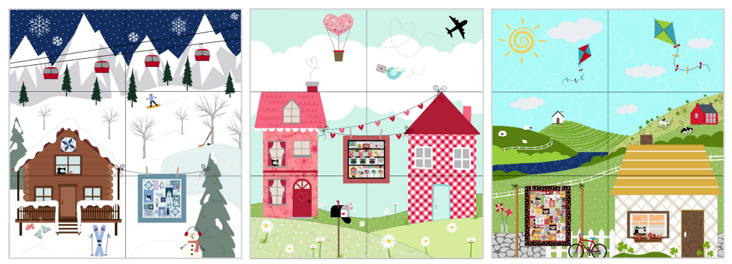 Kimberbell Home Sewn Fabric Kits for Volume 1 (April, May, June), Volume 2 (July, August, September), Volume 3 (October, November, December) and Volume 4 (January, February, March).  USE THE DROP DOWN WINDOW TO MAKE YOUR SELECTION