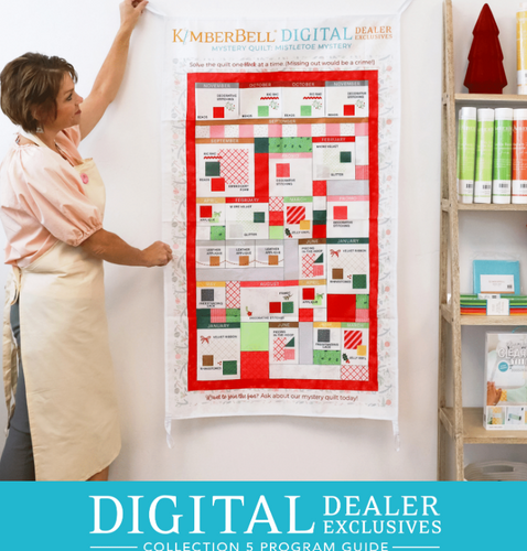 Kimberbell Mistletoe Mystery Quilt FABRIC KIT with Optional Backing fabric - USE drop down WINDOW TO CHOOSE YOUR OPTION
