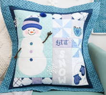 Load image into Gallery viewer, Fabric Kit WITH EMBELLISHMENTS for Kimberbell's Let It Snow 22" Pillow 4 COLOR OPTIONS