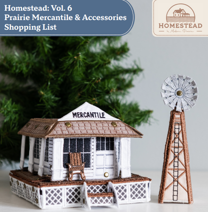 Homestead Volumes 1-6 - VARIOUS FABRIC KITS - Prairie Barn, Prairie House, Prairie School, Prairie Church, Prairie Post Office, Prairie Mercantile - USE THE DROP DOWN TO MAKE YOUR SELECTION
