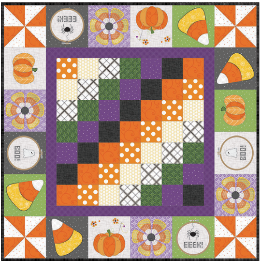 Kimberbell Halloween Reimagined Table Topper FABRIC KIT only - Embroidery designs sold separately