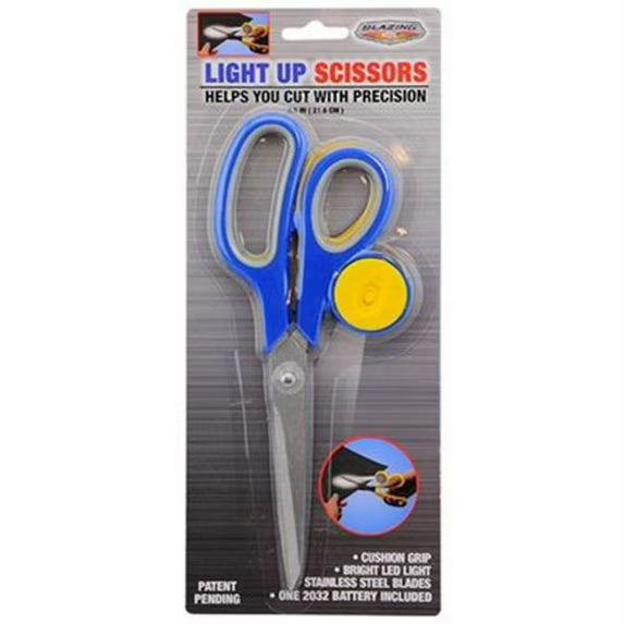 LED Light Up Scissors 8.5 Inches (Various Colors)