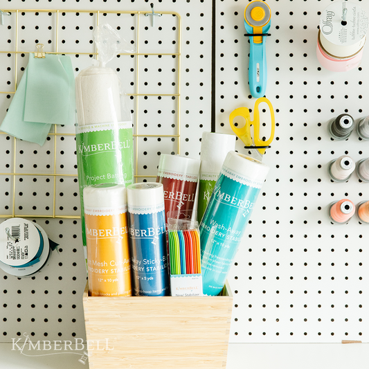 All Kimberbell Stabilizer Tear Away, Cut away, Wash away, Mesh, Sticky Back AND MORE