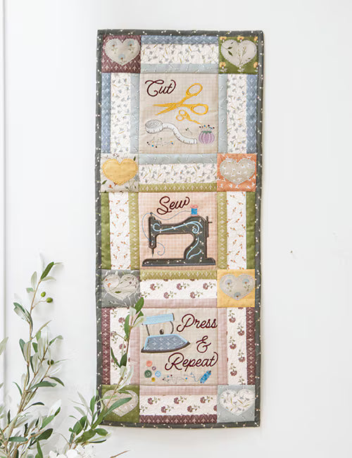 Free Youtube Sew Along- Stitch Your Sewing Room: Piecing and Finishing Door Hanging w/ Karen Bohl May 22, 2026 from 10:30am-1:30pm