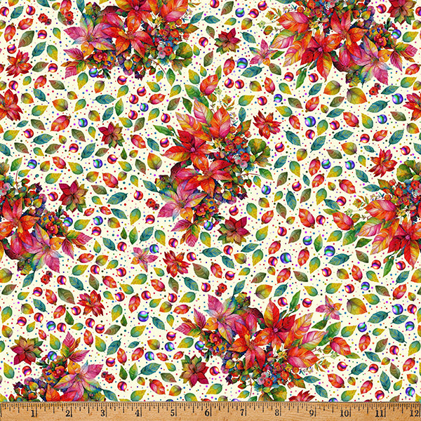 Hoffman Fabrics Yuletide Blooms Fabric Collection Sold by the yard