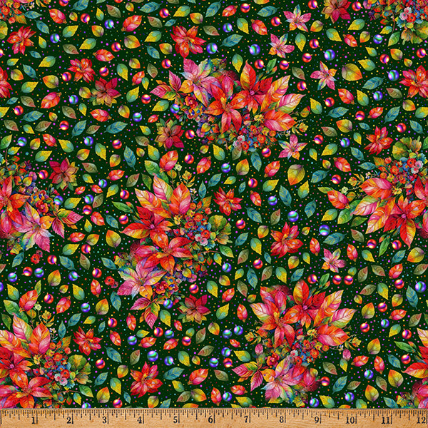 Hoffman Fabrics Yuletide Blooms Fabric Collection Sold by the yard