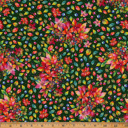 Hoffman Fabrics Yuletide Blooms Fabric Collection Sold by the yard