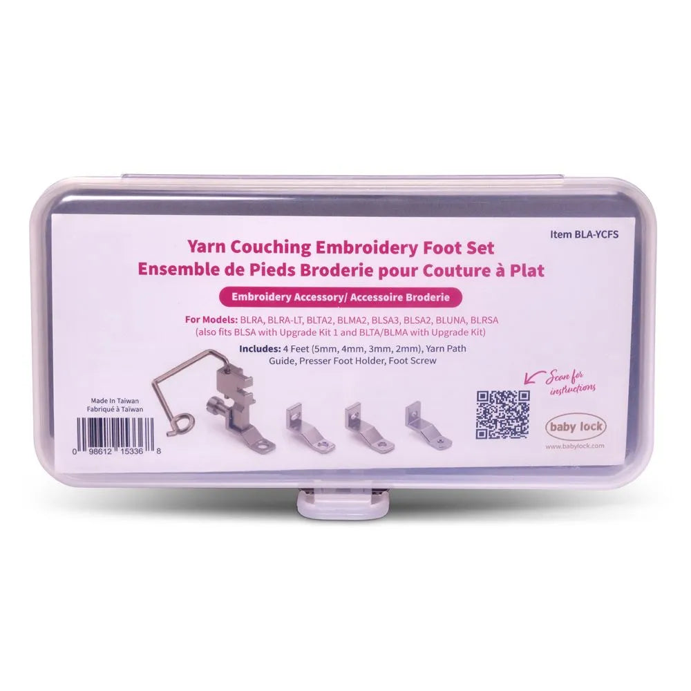 Baby Lock Yarn Couching Embroidery Foot Set, 4 Soles SKU:BLA-YCFS