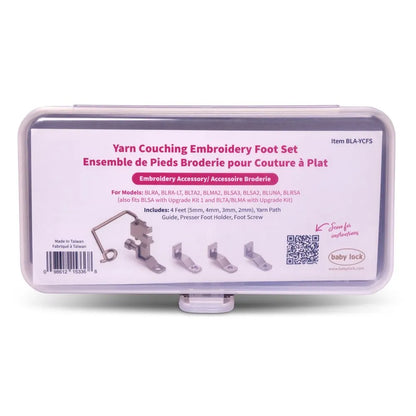 Baby Lock Yarn Couching Embroidery Foot Set, 4 Soles SKU:BLA-YCFS