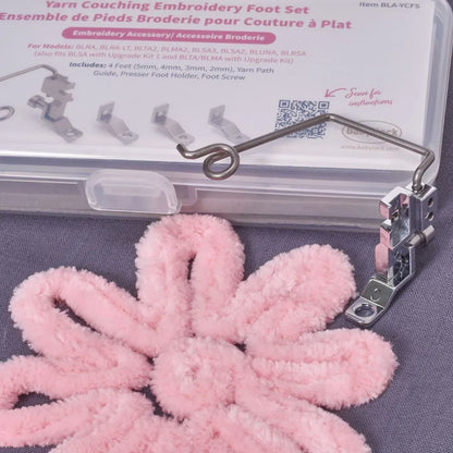 Baby Lock Yarn Couching Embroidery Foot Set, 4 Soles SKU:BLA-YCFS