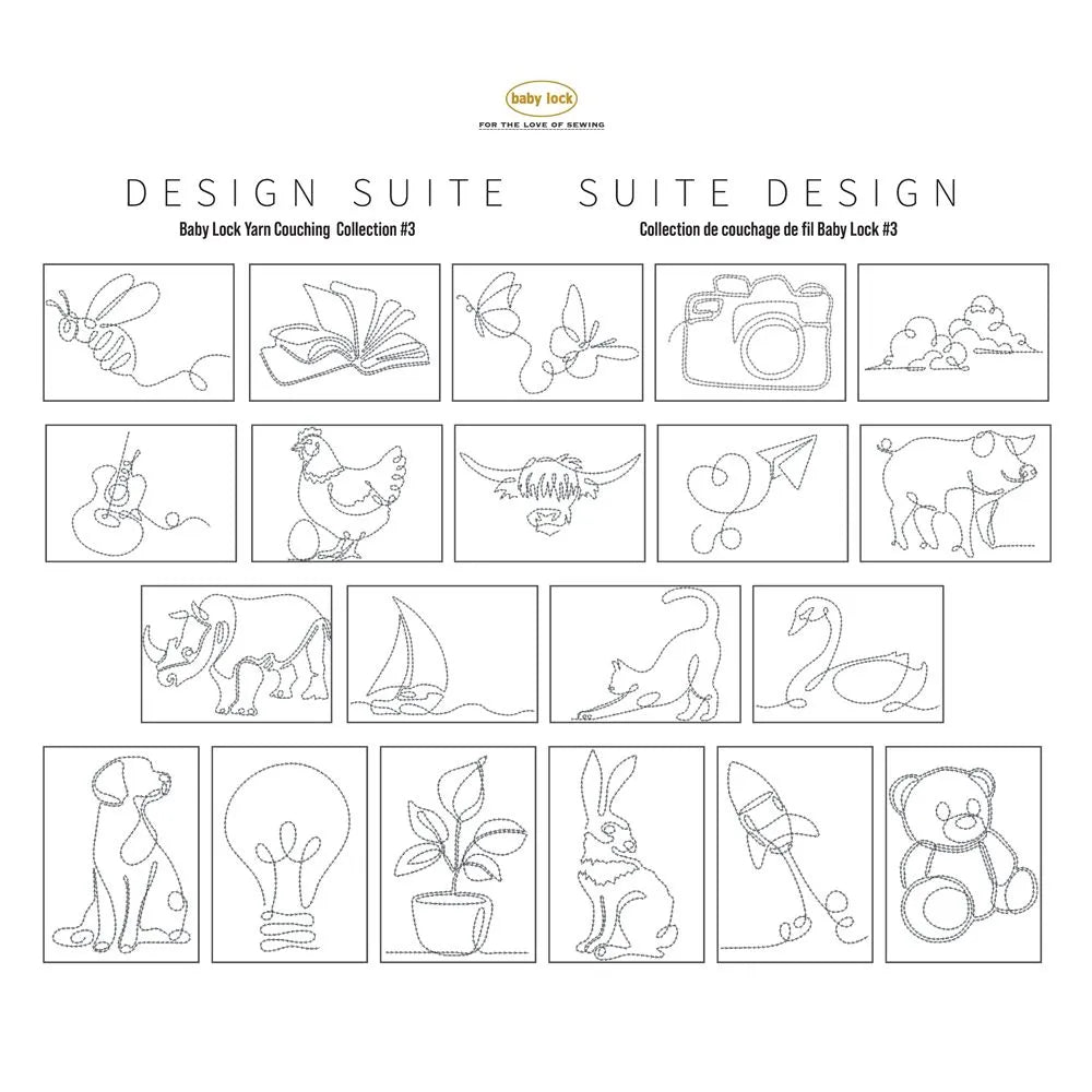 Baby Lock Design Suite Yarn Couching Embroidery Design Collection 3 - Open Shapes SKU:BLA-DSUITE-YC3