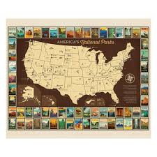 Riley Blake United States Map Panel National Park Collection P9157 Sold by the Panel