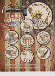 Claudias Creations In the Hoop Pattern Patriotic Coasters # CP00206