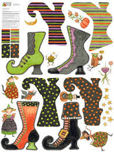 Load image into Gallery viewer, Riley Blake Witches&#39; Boots Felt Panel FT16059-PANEL