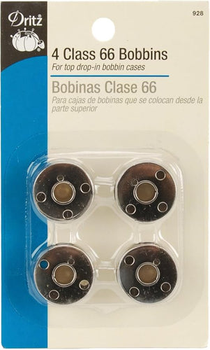 Dritz 928 Metal Class 66 Bobbins for Singer 4 Pieces