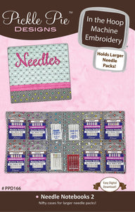 Pickle Pie Designs Needle Notebooks 2 In-the-Hoop Machine Embroidery # PPD166