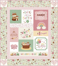 Load image into Gallery viewer, Riley Blake Baby Girl Cute as a Button Quilt Panel Kit KT-16770